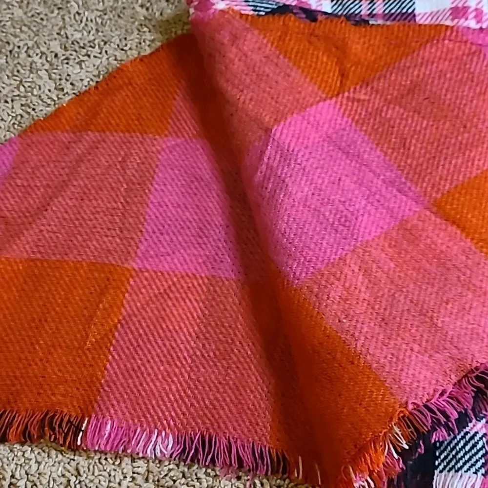 BP Pink, Red, white and black multi color triangle scarf
